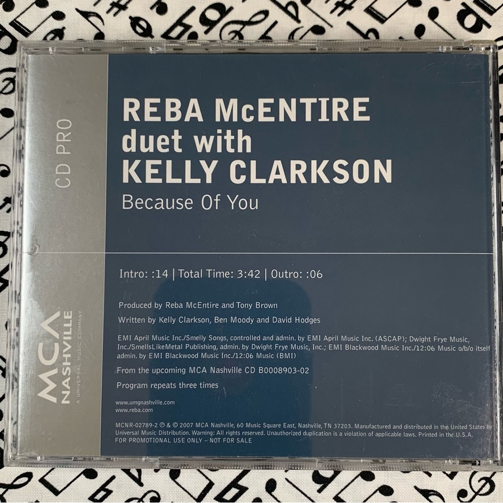 Reba McEntire and Kelly Clarkson CD.